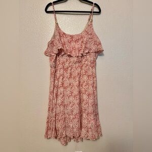 Maurices Beige and Coral Patterned Dress
